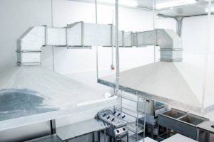 hood in the kitchen in a cafe or restaurant, professional kitchen equipment hood in the kitchen in a cafe or restaurant, professional kitchen equipment